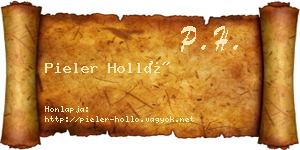 Pieler Holló névjegykártya
